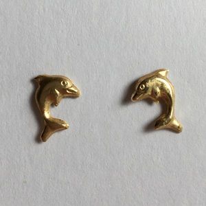 Gold Dolphin Earrings